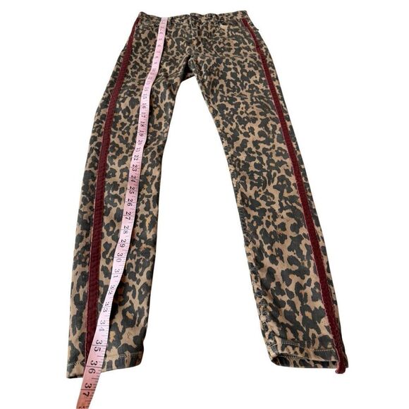 Zara Woman Premium Brown Leopard Print With Velvet Side Stripe Skinny Jeans Size - Picture 11 of 12